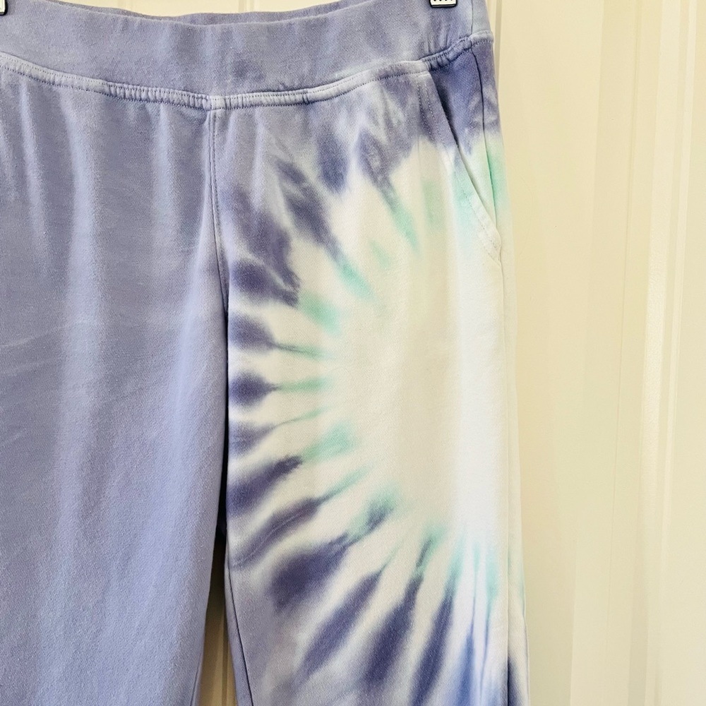 Wildfox Purple & Green Tie Dye Lounge Jersey Knit Jogger Sweatpant w/Pockets! XS - Picture 2 of 7